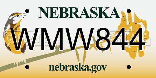 WMW844 Nebraska License Plate