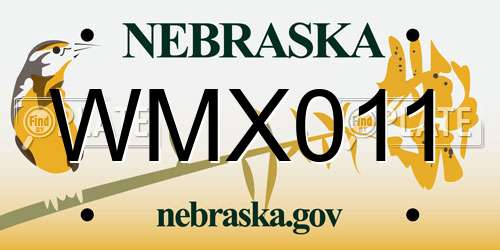 WMX011 Nebraska License Plate