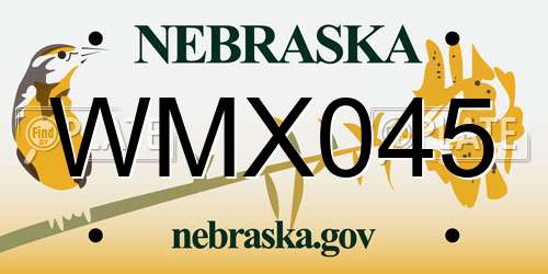 WMX045 Nebraska License Plate