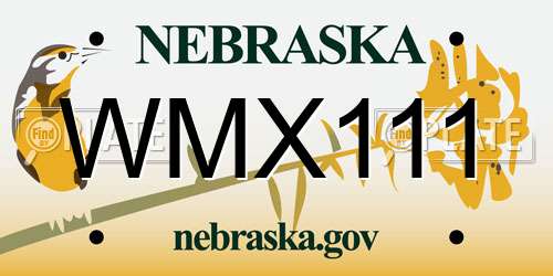 WMX111 Nebraska License Plate