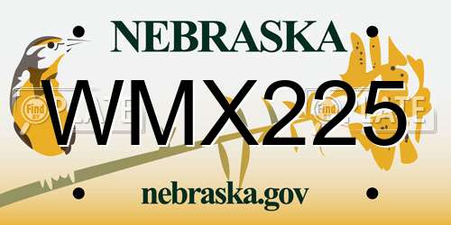 WMX225 Nebraska License Plate