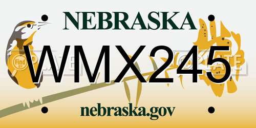 WMX245 Nebraska License Plate