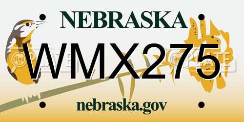 WMX275 Nebraska License Plate