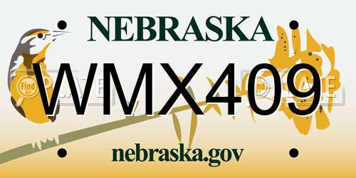 WMX409 Nebraska License Plate