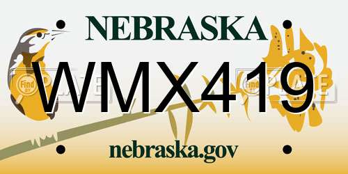 WMX419 Nebraska License Plate