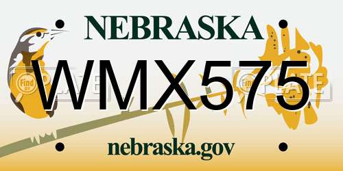 WMX575 Nebraska License Plate