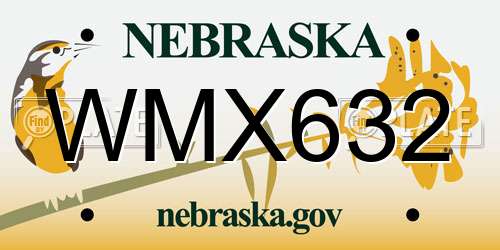 WMX632 Nebraska License Plate