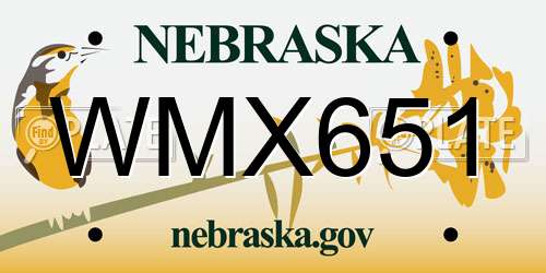 WMX651 Nebraska License Plate