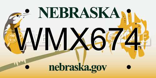 WMX674 Nebraska License Plate