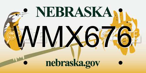 WMX676 Nebraska License Plate