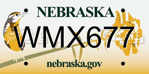 WMX677 Nebraska License Plate