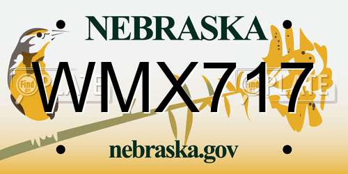 WMX717 Nebraska License Plate