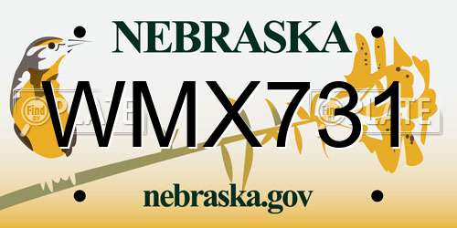 WMX731 Nebraska License Plate