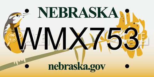 WMX753 Nebraska License Plate