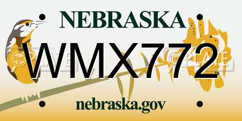 WMX772 Nebraska License Plate
