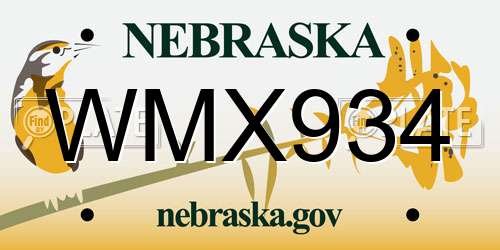 WMX934 Nebraska License Plate
