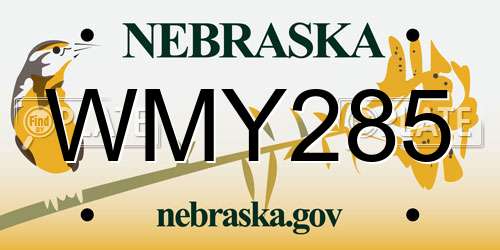 WMY285 Nebraska License Plate