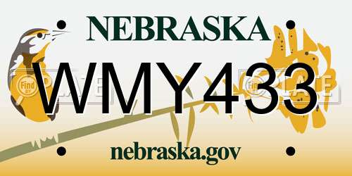 WMY433 Nebraska License Plate