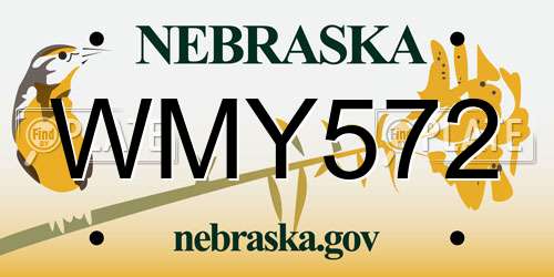 WMY572 Nebraska License Plate