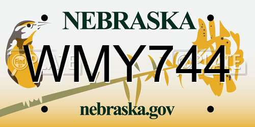 WMY744 Nebraska License Plate