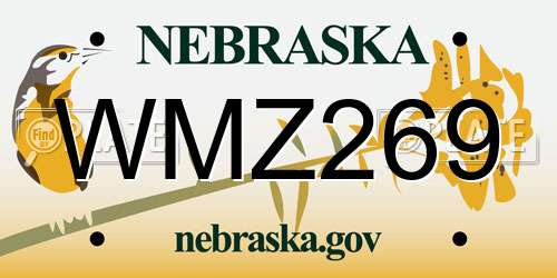 WMZ269 Nebraska License Plate