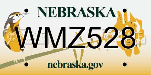 WMZ528 Nebraska License Plate