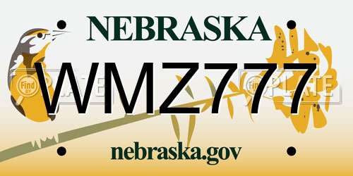WMZ777 Nebraska License Plate