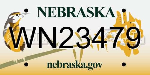 WN23479 Nebraska License Plate