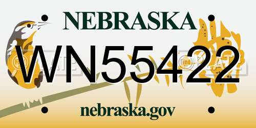 WN55422 Nebraska License Plate