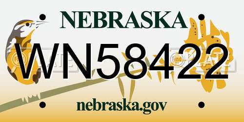 WN58422 Nebraska License Plate