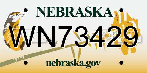 WN73429 Nebraska License Plate