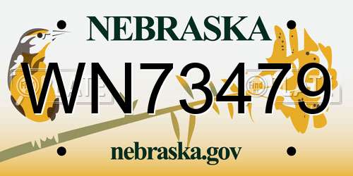 WN73479 Nebraska License Plate