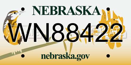WN88422 Nebraska License Plate