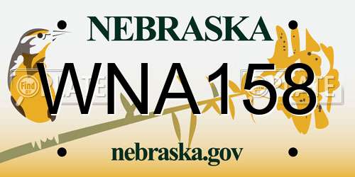 WNA158 Nebraska License Plate