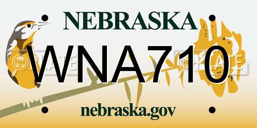 WNA710 Nebraska License Plate