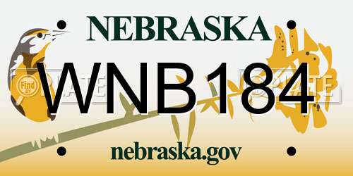 WNB184 Nebraska License Plate