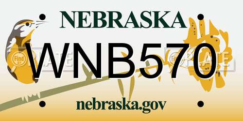 WNB570 Nebraska License Plate