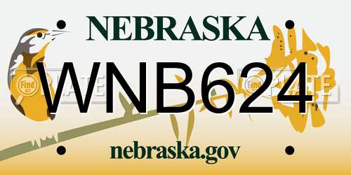 WNB624 Nebraska License Plate