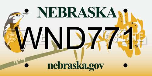 WND771 Nebraska License Plate