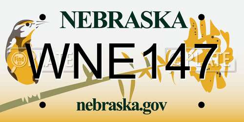 WNE147 Nebraska License Plate