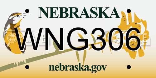 WNG306 Nebraska License Plate