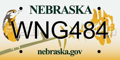 WNG484 Nebraska License Plate