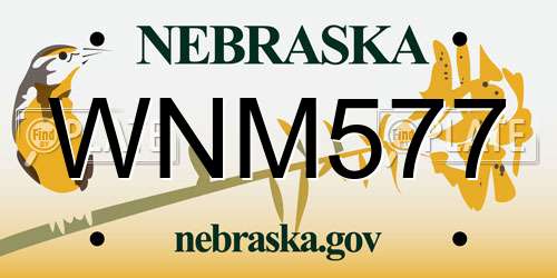WNM577 Nebraska License Plate