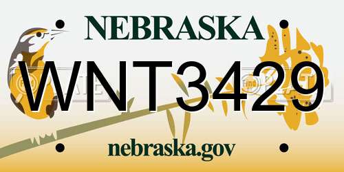 WNT3429 Nebraska License Plate