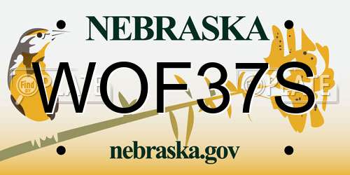 WOF37S Nebraska License Plate