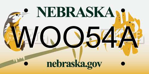 WOO54A Nebraska License Plate