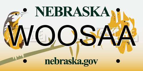 WOOSAA Nebraska License Plate