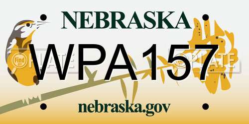 WPA157 Nebraska License Plate