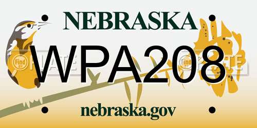 WPA208 Nebraska License Plate