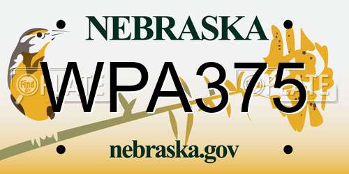 WPA375 Nebraska License Plate